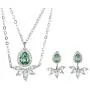 ATTA GEMS Sterling Silver Double Layered Gemstones Pendant Necklace and Jacket Stud Earring Jewelry Set for Women Girls