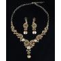 Hamer Prom Costume Jewelry for Women Crystal Choker Pendant Statement Chain Charm Necklace and Earrings Wedding Jewelry Sets for Brides