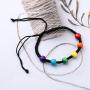 UJIMS LGBT LGBT Pride Gifts Gay Flag Rainbow Double Rings Pendant Necklace Lesbian Rings with Rainbow Charm Jewelry Transgender Pride Gift