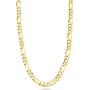 Miabella Solid 18K Gold Over Sterling Silver Italian 5mm Diamond-Cut Figaro Link Chain Necklace for Women Men, 16, 18, 20, 22, 24, 26, 30 Inch 925 Made in Italy