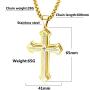 OLEVS Mens Cross Pendant Necklace Large Stainless Steel Cross Pendant Necklace for Men