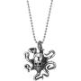 COOLSTEELANDBEYOND Stainless Steel Mens Womens Vintage Octopus Skull Pendant Necklace with 30 inches Ball Chain
