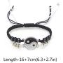 COLORFUL BLING 4Pcs Simple Matching Yin Yang Evil Eye Braided Bracelets Set Handmade Adjustable Waterproof Lucky Protection Jewelry for Couple Friendship