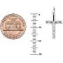 Ritastephens Sterling Silver Mini Tubular Cross Crucifix Small Pendant Necklace Ritastephens Sterling Silver Mini Tubular Cross Crucifix Small Pendant Necklace