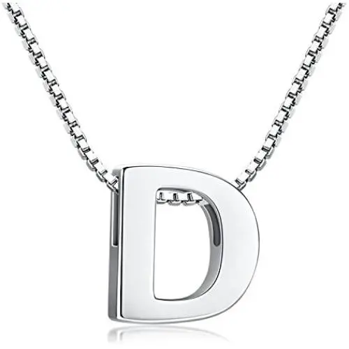 Candyfancy Initial Necklace 925 Sterling Silver Letter Pendant Personalized 26 Alphabet Necklace for Women Men Candyfancy Initial Necklace 925 Sterling Silver Letter Pendant Personalized 26 Alphabet Necklace for Women Men