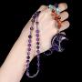 Jovivi Tree of Life Crescent Moon Chakra Bead Necklace Copper Wire Wrap Natural Gemstones Pendant Crystals and Healing Stones Necklace