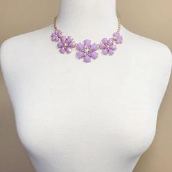 Gypsy Jewels Fun 5 Flower Dot Bib Bubble Rhinestone Gold Tone Statement Necklace Earrings Set