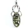 Black Green Amber Sterling Silver Small Celtic Pendant Black Green Amber Sterling Silver Small Celtic Pendant
