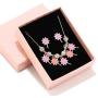 Eran Fashions Pink Girls Jewelry Candy Cloud Lollipop Rose Flower Enamel Gold Necklace and Earrings Set for Little Girls Teens Stud Earrings Jewelry Set in Gift Box