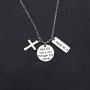 WSNANG Christian Gift Women Cross Religious Jewelry God With Carry You Through The Storm Isaiah 43:2 Necklace Baptism Gift for Women Girl