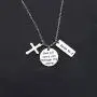 WSNANG Christian Gift Women Cross Religious Jewelry God With Carry You Through The Storm Isaiah 43:2 Necklace Baptism Gift for Women Girl