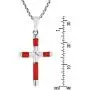 AeraVida Elegant X Cross Reconstructed Red Coral Inlay .925 Sterling Silver Pendant Necklace AeraVida Elegant X Cross Reconstructed Red Coral Inlay .925 Sterling Silver Pendant Necklace