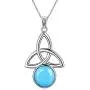Jewmon Celtic Knot Birthstone Necklace Irish Birthday Gift for Women Girls Sterling Silver Trinity Love Knot Wish Stone Birthstone Crystal Collection Necklace Jewelry Best Gift Ideas