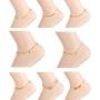 Ofeiyaa 16PCS Ankle Bracelets Beach Layered Anklets Boho Ankle Chains Foot Bracelets Set for Women Adjustable Gold Silve Tone