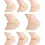 Ofeiyaa 16PCS Ankle Bracelets Beach Layered Anklets Boho Ankle Chains Foot Bracelets Set for Women Adjustable Gold Silve Tone Ofeiyaa 16PCS Ankle Bracelets Beach Layered Anklets Boho Ankle Chains Foot Bracelets Set for Women Adjustable Gold Silve Tone