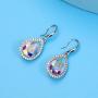 Swarovski Crystal Teardrop Dangle Drop Earrings for Women Dangling 14K Gold Plated Hypoallergenic Jewelry