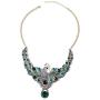 Shop LC Delivering Joy Blue Green Glass Earrings Necklace Peacock Fashion Prom Jewelry Sets for Women Size 20''