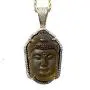 Iced Guanyin Tathagata Buddha Maroon Brown Burgandy Jade Pendant Necklace Rope Chain Genuine Certified Grade A Jadeite Jade Hand Crafted, Jade Necklace, 14k Gold Filled Laughing Jade Buddha Necklace, Jade Medallion, Fast Prime Shipping, Brpwn Iced Jade Bu