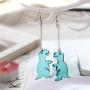 Cute Acrylic Dinosaur Dangle Earrings Drop Earrings Jewelry Gift for Women and Girl