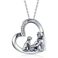 CHENGHONG Dog Necklace for Women S925 Sterling Silver Keepsake Puppy Pendant Necklaces Labrador Golden Retriever Pet Animal Dog Memorial Jewellery Gifts for Dog Lovers Girls