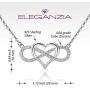 ELEGANZIA Infinity Necklaces for Women Mom Girlfriend Granddaughter Sparkling Cubic Zirconia Infinite Love Heart Eternity Pendant 925 Sterling Silver Jewelry Anniversary Birthday for Her