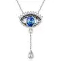AOBOCO Evil Eye Necklace, Blue/Red Eye Crystals Necklace Devil Eye with Tear Drop Pendant, Lucky Jewelry Gift for Woman Girls, Amulet Crystals from Austria