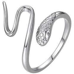 Snake Ring for Women|925 Sterling Silver Personalized Serpent Wrap Ring Adjustable