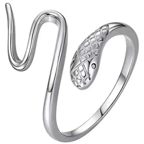 Snake Ring for Women|925 Sterling Silver Personalized Serpent Wrap Ring Adjustable