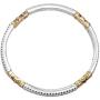 Rosemarie Collections Womens Tailored Caviar Pattern Two Tone Double Stretch Stackable Bracelet