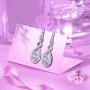 VAN RORSI&MO Dangle earrings - 14k White Gold Plated Sterling Silver Drop Earrings 5A Cubic Zirconia Infinity Teardrop Stud Earrings Jewelry Gift Hypoallergenic Earrings for Women
