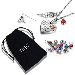 tiitc Heart Necklace Urn Necklaces for Ashes, Keepsake Cremation Jewelry for Ashes, Necklaces for Men and Women Memorial Necklace Ashes Holder