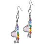 Nupuyai 7 Chakra Stone Bead Earrings for Women, Reiki Healing Crystal Dangle Hook Earrings Wire Wrapped Jewelry