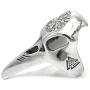 Gungneer Viking Raven Skull Vegvisir Scandinavian Compass Stainless Steel Ring Men Women Norse Protection Jewelry