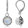 Silvershake Genuine or Created Stones 925 Sterling Silver Filigree Leverback Drop Dangle Earrings Jewelry for Women