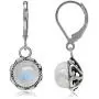 Silvershake Genuine or Created Stones 925 Sterling Silver Filigree Leverback Drop Dangle Earrings Jewelry for Women