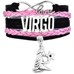 YOUYUZU 12 Zodiac Constellation Handmade Leather Bracelet Cuff Bangle Love Infinity Friendship Bracelet