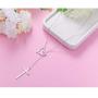 925 Sterling Silver Cubic Zirconia Faith Hope Love Cross Pendant Necklace for Women Teen Girls Y Lariat Necklace with Adjustable Chain First Communion Easter Gifts