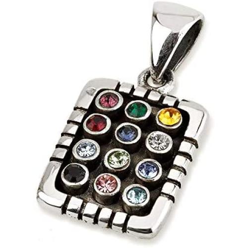 Jerusalem Pearls Silver 925 CHOSHEN Pendant of Priestly Breastplate Hoshen of Israel Tribes - with Multi Color Zircons + Italy Chain + Certificate Jerusalem Pearls Silver 925 CHOSHEN Pendant of Priestly Breastplate Hoshen of Israel Tribes - with Multi Color Zircons + Italy Chain + Certificate