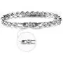 Conmisun Cubic Zirconia Tennis Bracelet for Women, Round Cut Swarovski Crystals Men Bracelets White Gold Plated Jewelry Gifts for Girls 6.5''+1''