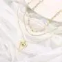 Layered Necklaces for Women, Handmade 14K Gold Plated Dainty Herringbone Pearl Paperclip Chain Choker Necklace Bar Evil Eye Lock Butterfly Cross Pendant Gold Chain Layering Choker Necklaces for Women