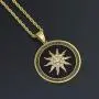 Moca Jewelry Hip-Hop Sun Flower Pendant Stainless Steel Chain Rhinestone Crystal Necklace for Men Women Moca Jewelry Hip-Hop Sun Flower Pendant Stainless Steel Chain Rhinestone Crystal Necklace for Men Women