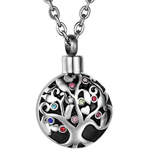 CharmSStory Family Tree of Life Urn Necklace Cremation Keepsake Memorial Ashes Pendant Necklaces CharmSStory Family Tree of Life Urn Necklace Cremation Keepsake Memorial Ashes Pendant Necklaces