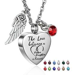 Glimkis The love between a Father and Daughter is forever Cremation Memorial Ashes Pendant urn necklace Cremation Jewelry