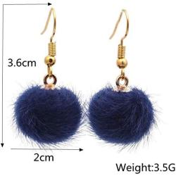 XCFS 10 Pairs POM POM Fur Balls Tassel Dangle Earrings 18K Gold Plated 10 colors Faux Plush Pompon Ball Earring For Women Girls