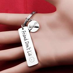 Friends Keychain Friend Dont Lie Honest Gift Friendship Gift Inspirational Keychain Engraved Gift （Friend Dont Lie KR）