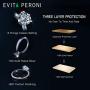 EVITA PERONI 925 Sterling Silver Open Ring Moissanite Simulted Diamond Wedding Gift for Women