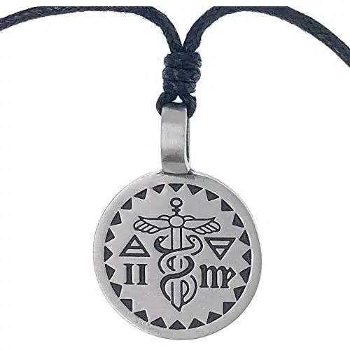 Egyptian Medical Symbol Jewelry staff of Hermes Caduceus health Intelligence Mercury Talisman Pewter Mens Womens Boys Girls Pendant Necklace for men women unisex w Black Adjustable Cord Egyptian Medical Symbol Jewelry staff of Hermes Caduceus health Intelligence Mercury Talisman Pewter Mens Womens Boys Girls Pendant Necklace for men women unisex w Black Adjustable Cord