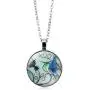 YAZILIND Blue Hummingbird Time Gem Necklace Glass Pentant Clavicle Chain Sweater Chain for Women Birthday Party Jewelry Gift
