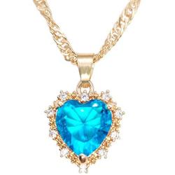 ESUE Love Heart Necklace Cubic Zirconia Jewelry Locket Necklace for Women, Girl, Mom or kids