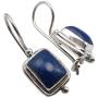 SilverStarJewel 925 Sterling Silver Natural Rectangle Cabochon Lapis Lazuli Earrings 2.5 cm